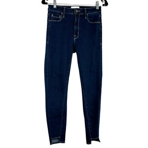 Parker Smith Skinny Step Hem Dark Wash Jeans Size 27 EUC Mid Rise Stretch Denim